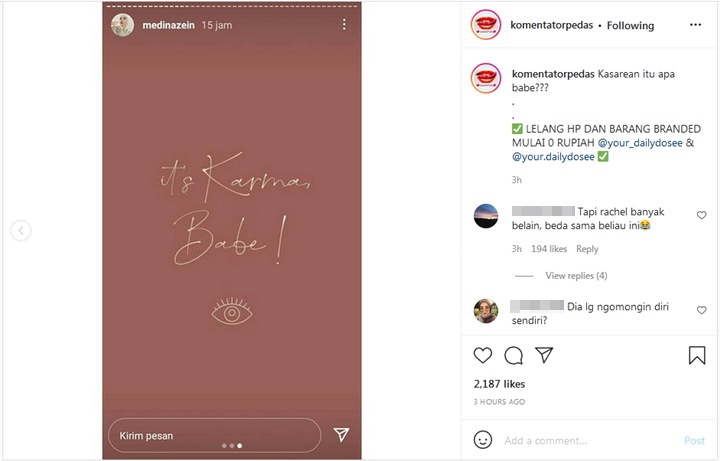 Medina Zein Dituding Sindir Rachel Vennya, Bahas \'Kesarean\' Hingga Karma Malah Disentil Balik