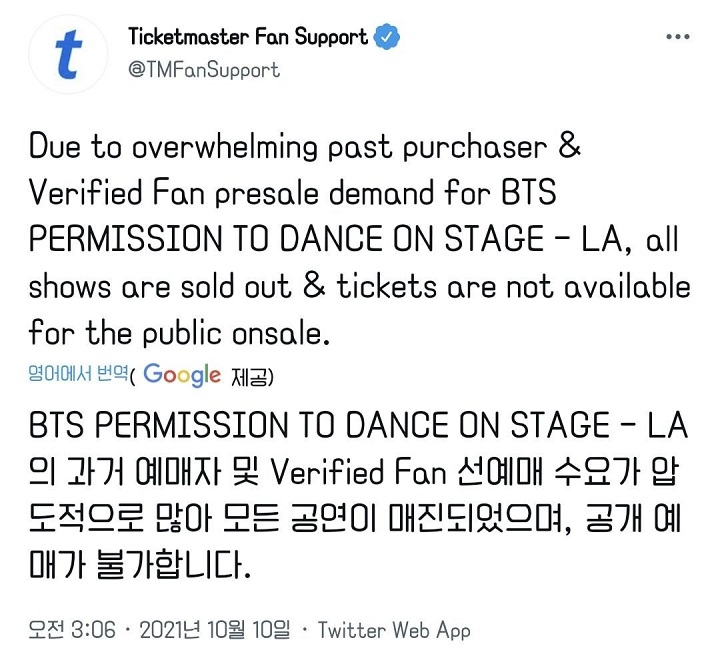 Tiker Konser BTS di Los Angeles Tak Dijual pada Publik karena Sudah Ludes, Ini Kata Netizen