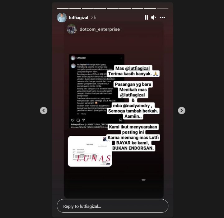 Pengisi Acara Pernikahan Lutfi Agizal Buka Suara Soal Rumor Endorse