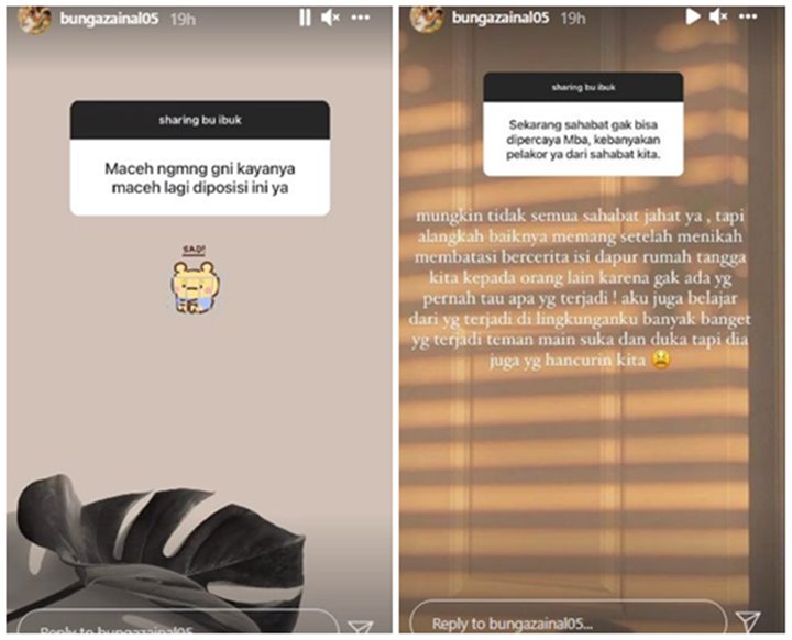 Bunga Zainal Curhat Dikhianati Sahabat, Aibnya Dibongkar Ke Sang Suami?