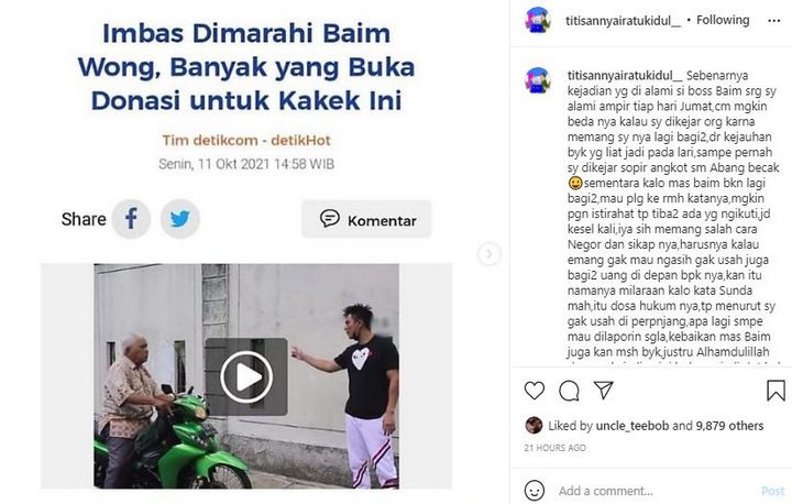 Titisan Nyai Ratu Kidul Soal Baim Wong vs Kakek Suhud