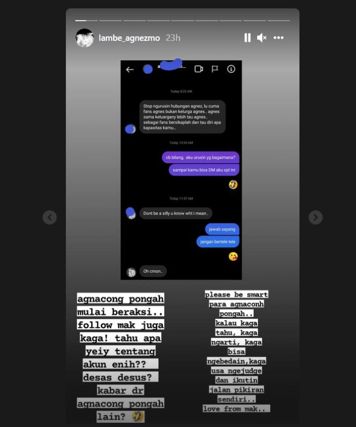 Fans Agnez Mo Labrak Sosok Diduga Haters Yang Jadi Admin Lambe Gosip, Balasannya Sadis