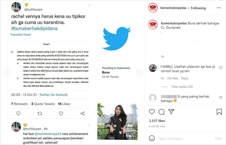 Rachel Vennya Terancam UU Tipikor Usai Diduga \'Bayar\' Oknum TNI untuk Kabur dari Karantina