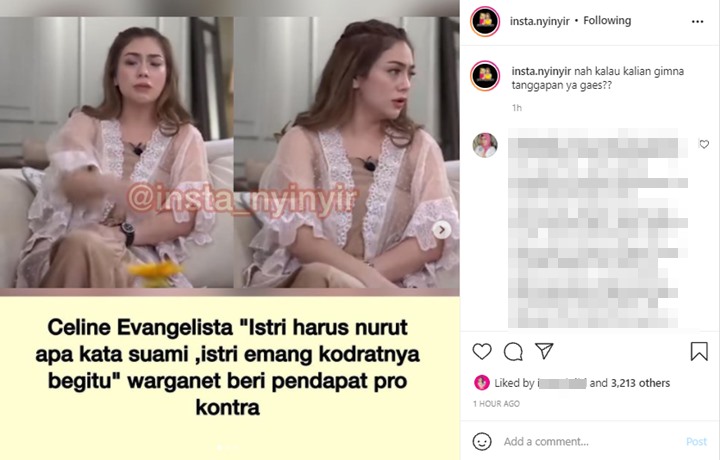 Celine Evangelista Sebut Kodrat Istri Harus Nurut Suami, Dapat Cibiran \'Cerai Dua Kali\'