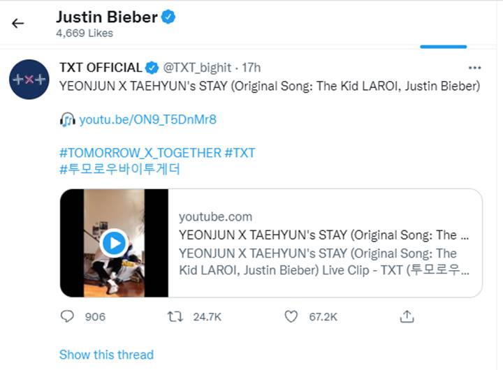 Yeonjun dan Taehyun TXT Cover Lagu \'Stay\', Tanggapan Sederhana Justin Bieber Bikin Heboh