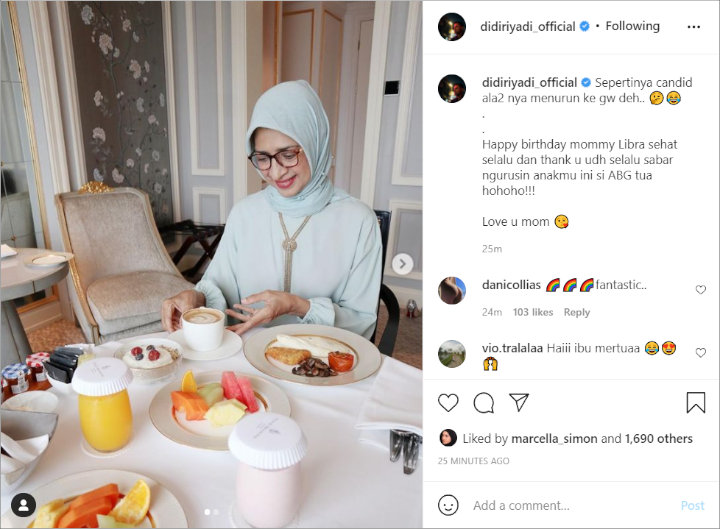 Didi Riyadi Rayakan Ultah Ibunda Cantik, Sebut Diri Sendiri \'ABG Tua\'