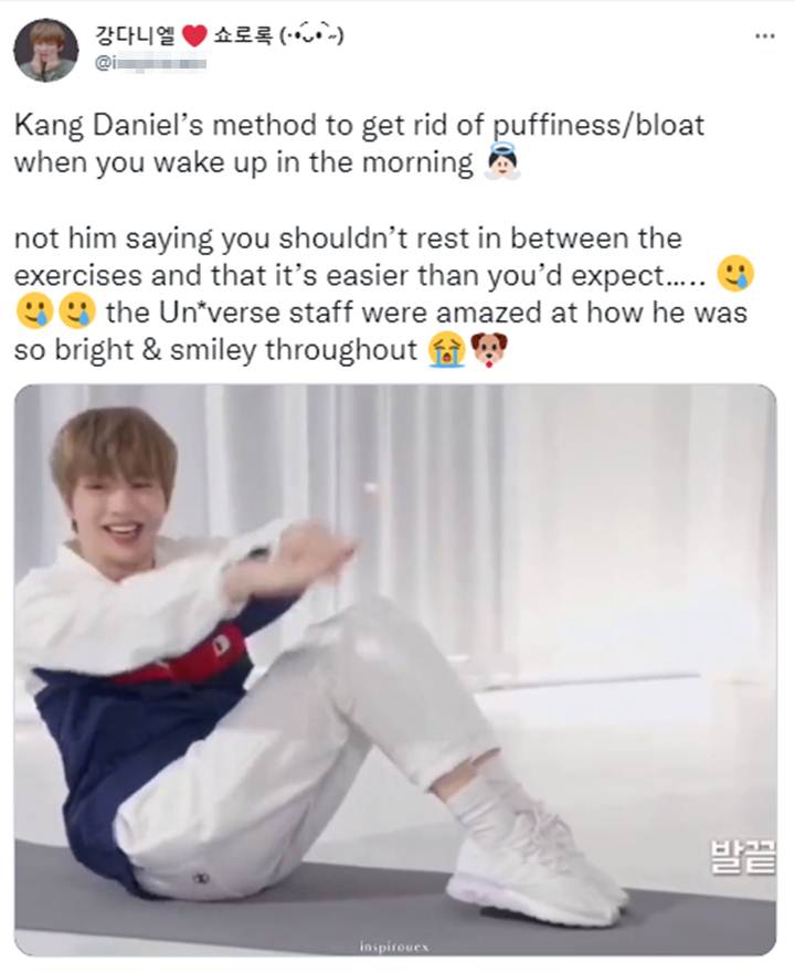 Senyum Cerah Kang Daniel Peragakan Gerakan Peregangan Tak Sesuai Realita, Malah Bikin Ngakak