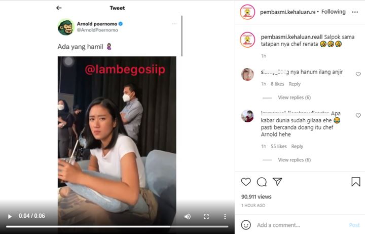 Chef Arnold Ucapkan Selamat Hamil, Reaksi Chef Renatta Jadi Sorotan