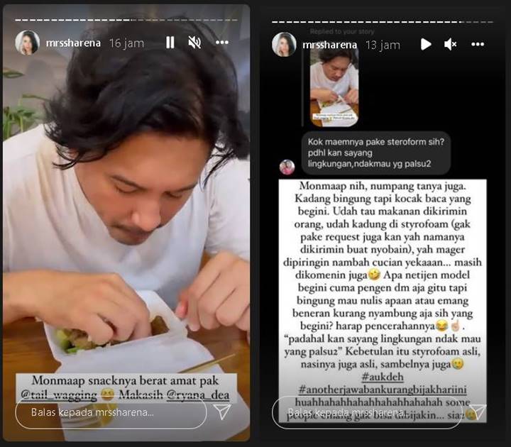 Ryan Dellon Diprotes Gara-gara Makan Pakai Wadah Styrofoam, Balasan Kocak Sharena Makjleb