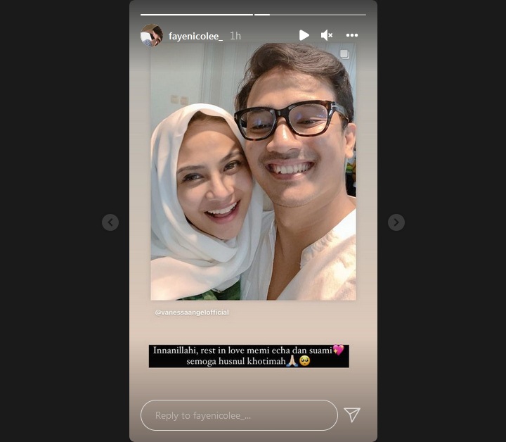 Sempat Berseteru, Faye Nicole Sampaikan Belasungkawa atas Kepergian Vanessa Angel