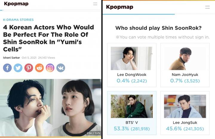 V BTS Dipilih Netizen Perankan Karakter Shin Soon Rok di \'Yumi\'s Cells\' Season 2, Mungkinkah?
