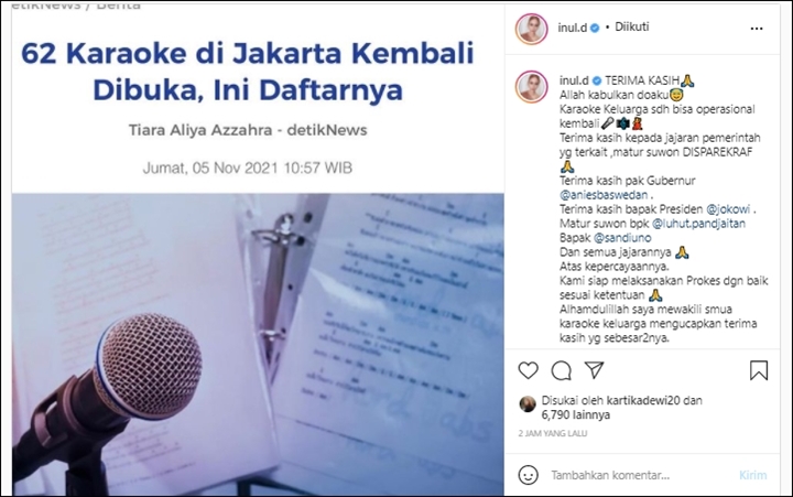 Tempat Karaoke Boleh Buka, Inul Daratista Ucap Syukur: Doaku Terkabul
