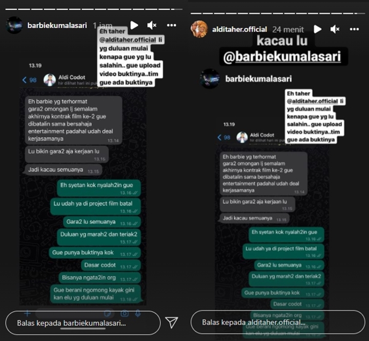 Aldi Taher Ngamuk, Barbie Kumalasari Dituding Jadi Penyebab Kontrak Film Kedua Batal