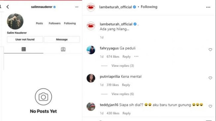 Instagram Kekasih Rachel Vennya, Salim Nauderer Raib