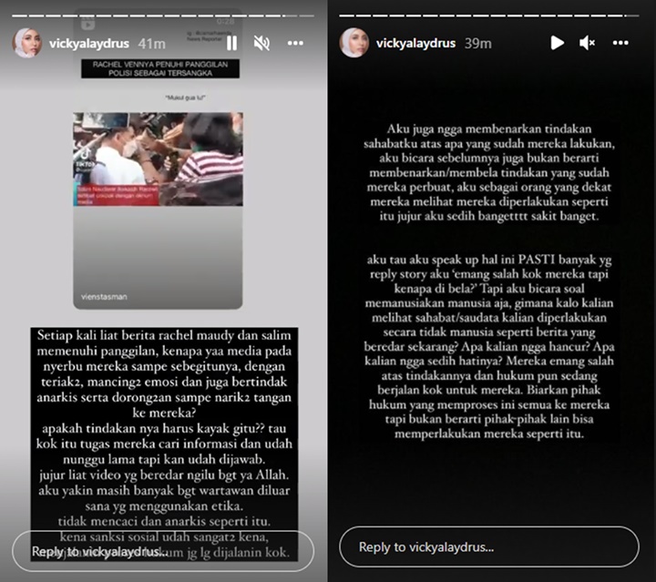 Vicky Alaydrus Miris Lihat Video Rachel Vennya Digeruduk-Didorong Wartawan: Sedih Banget