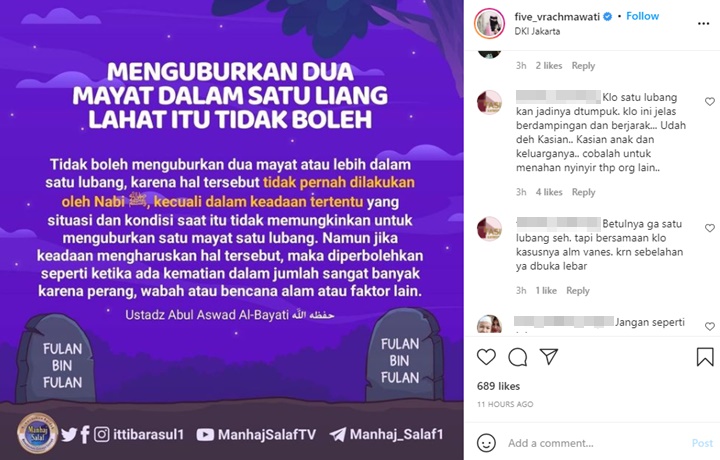 Five Vi Dituding Nyinyir Vanessa Angel Usai Bahas 2 Jenazah Tak Boleh Dikubur dalam 1 Liang Lahat