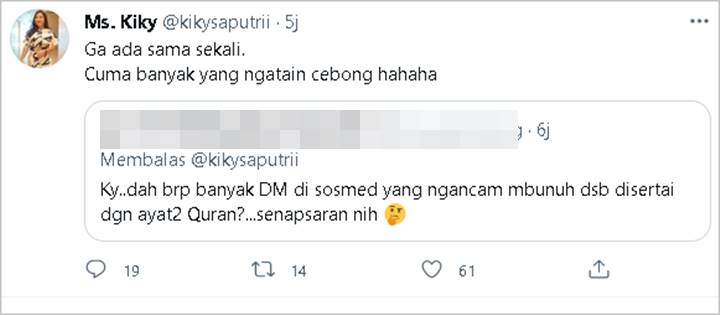 Jadi Buah Bibir Usai Nekat Roasting Anies Baswedan, Isi DM Kiky Saputri Terungkap Banyak Pesan Begini