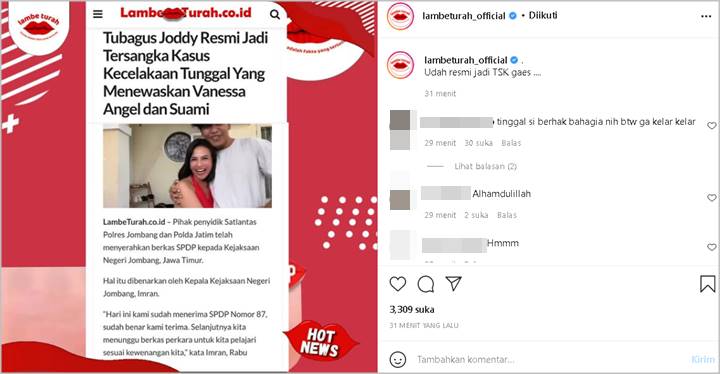 Tubagus Joddy Sopir Vanessa Angel Resmi Jadi Tersangka Kasus Kecelakaan Maut, Tuai Respons Begini