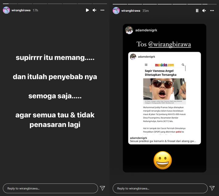 Ternyata Wirang Birawa Sudah Punya Firasat Sopir Vanessa Angel Bakal Jadi Tersangka