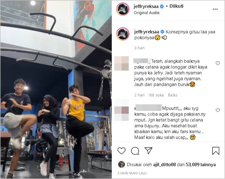 Putri Delina Dikritik Soal Gaya Berpakaian Saat Olahraga, Jeffry Reksa Bantu Beri Respons Savage