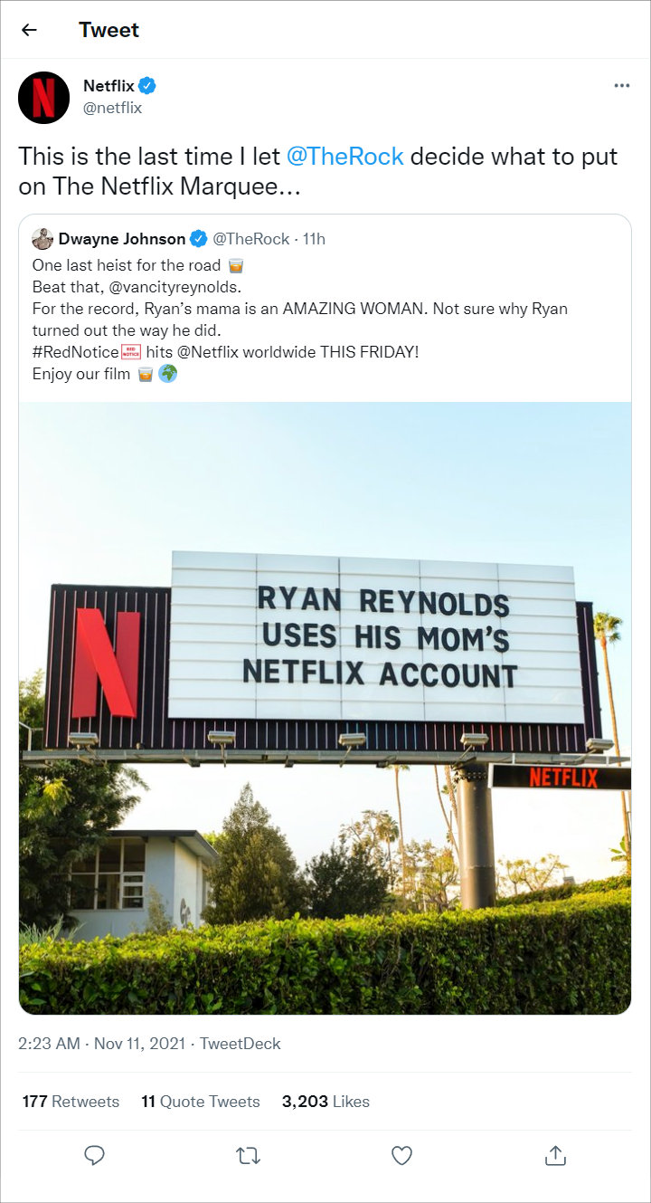 Ryan Reynold Dituduh Dwayne Johnson Curi Akun Netflix Sang Ibu