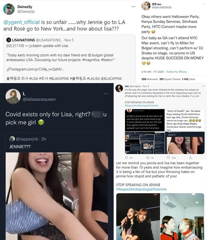 Fans Individu Lisa dan Jennie BLACKPINK Gelut Gara-gara Perbedaan Jadwal Member di Luar Negeri