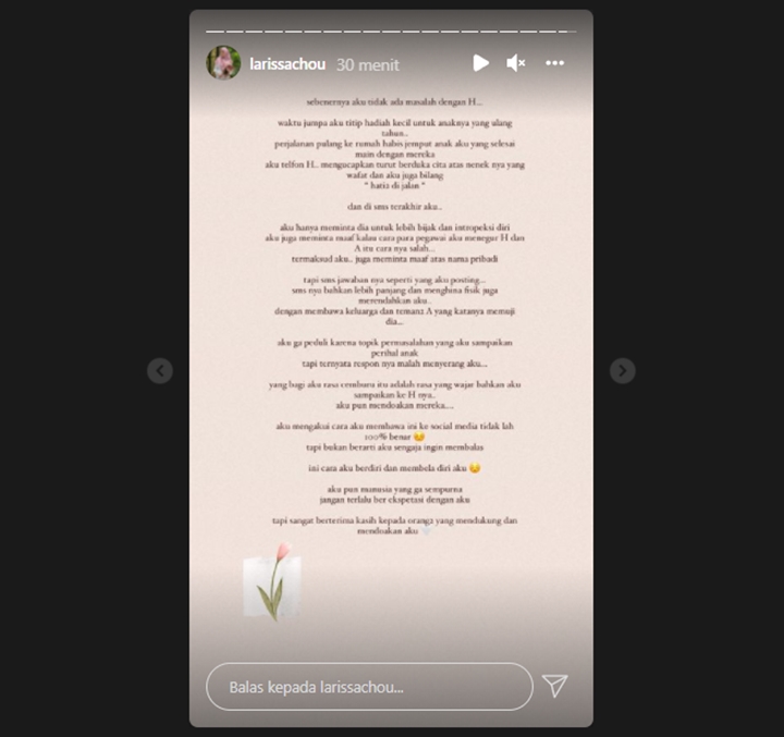 Postingan Larissa Chou 1
