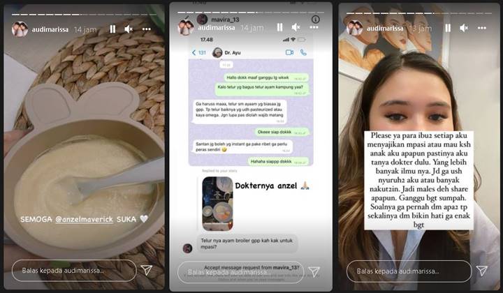 Jadi Sasaran Komentar Netizen Soal MPASI Anak, Audi Marissa Geram Ditakut-takuti: Ganggu Banget
