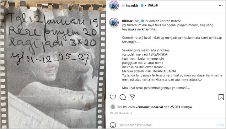 Nirina Zubir Bongkar Catatan Mendiang Ibu Soal ART: Jadi Pembuka Mata Kami Terhadap Tersangka