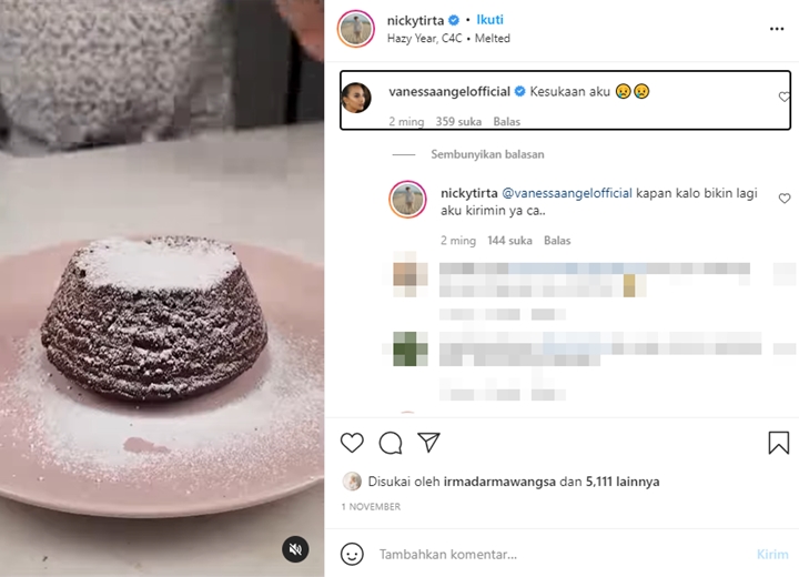 Vanessa Angel Ngode Kue Kesukaan, Nicky Tirta Sedih Belum Bisa Buatkan