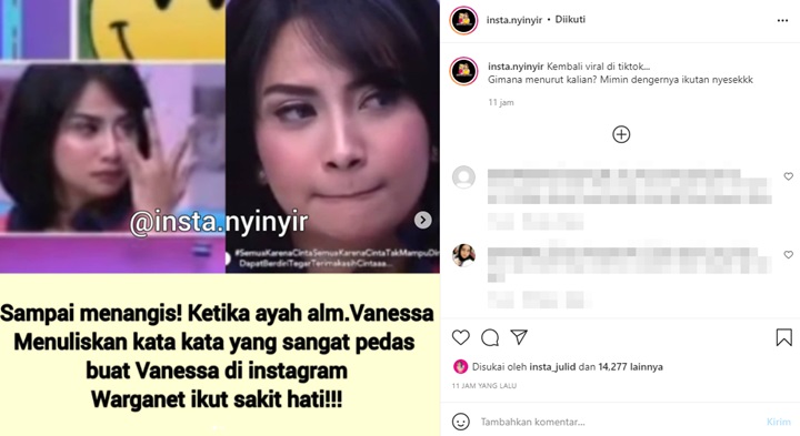 Ramai Tudingan Gila Harta, Ayah Vanessa Angel Kini Diingatkan Pernah Sindir \'Karma\'