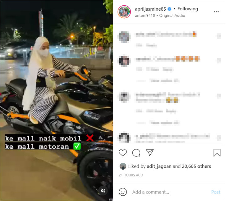 Naik Moge ke Mal, April Jasmine Dicap \'Istri Ustaz Suka Pamer\' Tuai Pembelaan