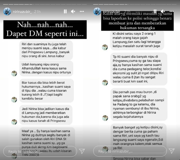 Tak Hanya Nirina Zubir, Korban di Lampung Bongkar Penipuan yang Dilakukan Riri Khasmita