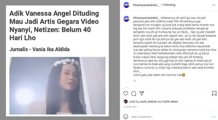 Ramalan Nasib Adik Vanessa Angel
