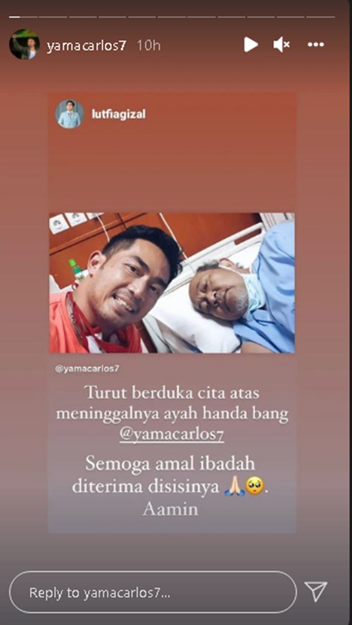 Yama Carlos Berduka, Ayahnya Meninggal Dunia