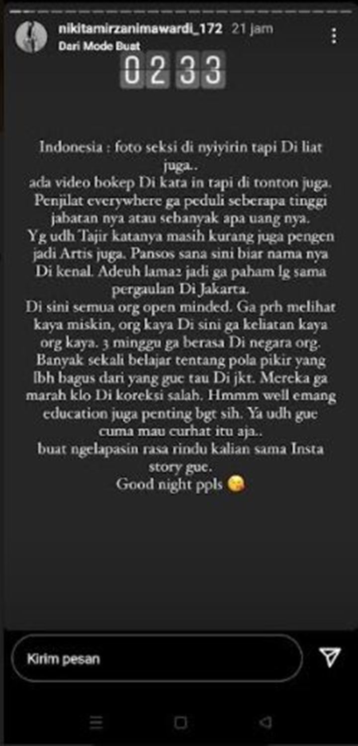 Nikita Mirzani Mendadak Sentil Sosok Orang Kaya Pansos dan Penjilat,  Sindiran Untuk Siapa?