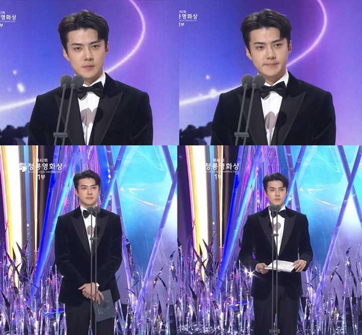 Blue Dragon Film Awards 2021: Penampilan Sehun EXO Saat Bacakan Nominasi Tuai Pujian Selangit
