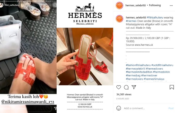 Nikita Mirzani Bawa Oleh-oleh Sandal untuk Fitri Salhuteru, Harganya Puluhan Juta!
