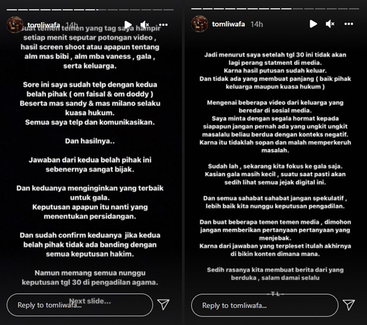 Tom Liwafa Jadi Penengah Konflik Ayah Vanessa Angel dan Bibi Ardiansyah, Ada Hasil?