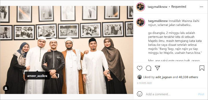 Baru Ketemu Ameer Azzikra, Taqy Malik Ungkap Dapat Pesan Terakhir ini