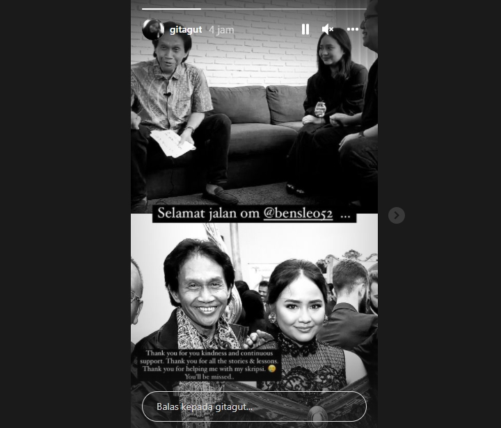 Bens Leo Wafat, Gita Gutawa Ungkap Jasa Mendiang terkait Skripsinya