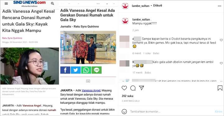 Adik Vanessa Angel Tanggapi Donasi untuk Gala, Ucapan \'Setali Tiga Uang\' dengan Ayah Direspons Pedas