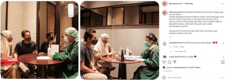 Dhini Aminarti dan Dimas Seto ke Dokter Kandungan