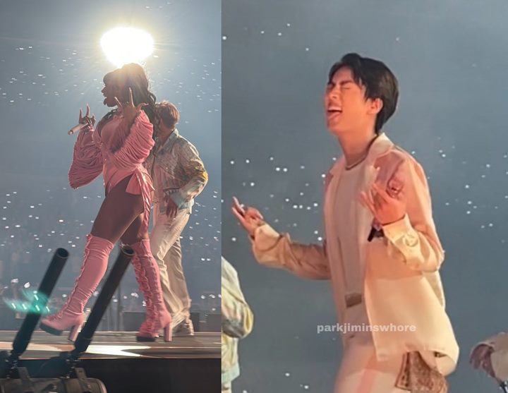 Kocaknya Jin BTS Tak Tahan untuk Tak Tirukan Pose Julurkan Lidah Megan Thee Stallion
