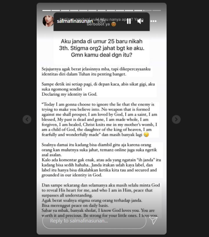 Sedih, Salmafina Sunan Ungkap Cara Hadapi Ledekan \'Ih Janda\'