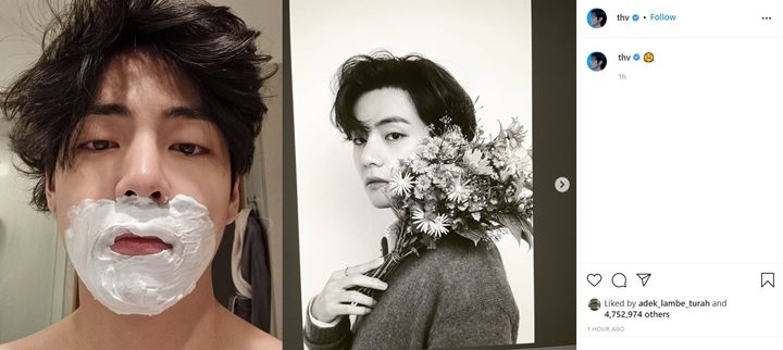 Baru Join Instagram, V BTS Bikin Jantungan Posting Foto Cukuran Tanpa Baju