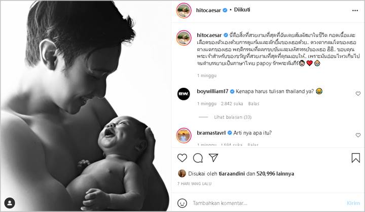 Caesar Hito Luapkan Isi Hati Penuh Haru Usai Jadi Ayah dari Bayi Cantik, Kok Malah Ditertawakan?