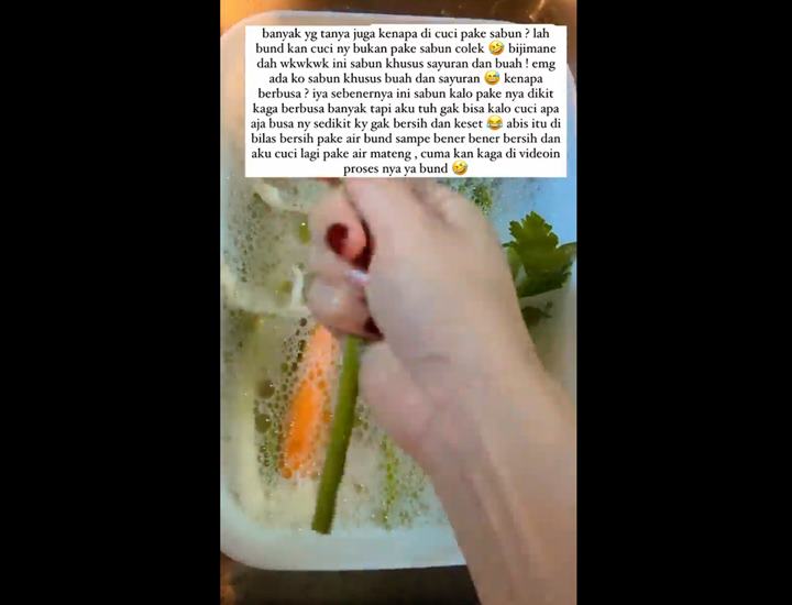 Tak Cuma Masakan Kini Cara Cuci Sayuran Ikut Dipertanyakan, Bunga Zainal Angkat Bicara