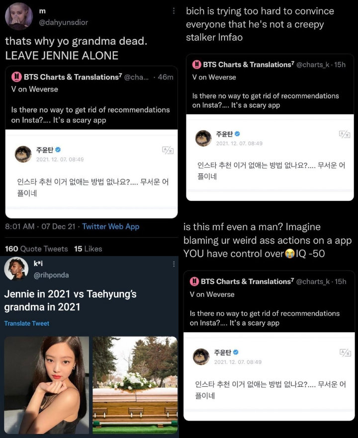 Reaksi Netizen Soal V BTS dan Jennie BLACKPINK Diserang Gara-Gara Masalah Sepele 2