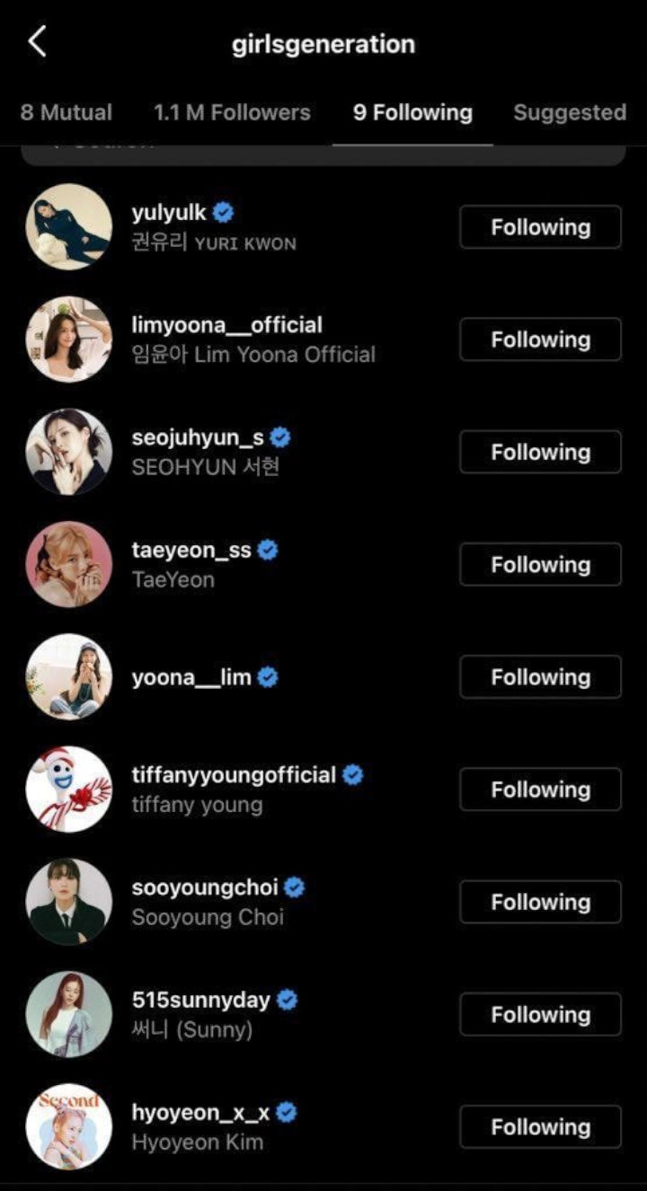 Akun Instagram SNSD Kini Follow 8 Member, Bakal Comeback Grup?